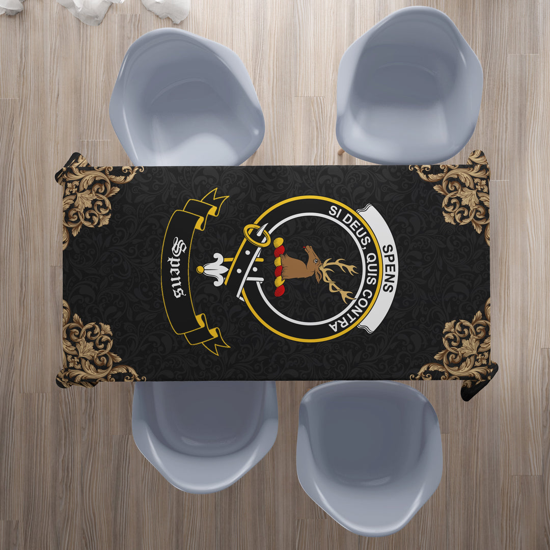 Spens (or Spence) Crest Tablecloth - Black Style