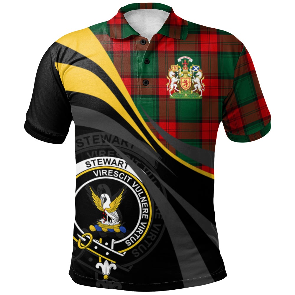 Stewart Atholl Modern Tartan Polo Shirt - Royal Coat Of Arms Style