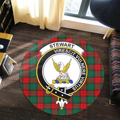 Stewart Atholl Modern Tartan Crest Round Rug