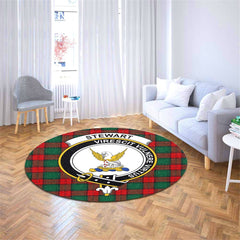 Stewart Atholl Modern Tartan Crest Round Rug