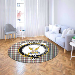 Stewart Dress Ancient Tartan Crest Round Rug