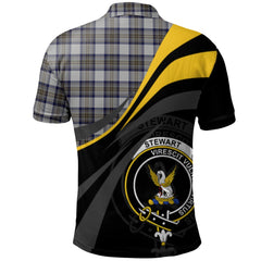Stewart Dress Blue Tartan Polo Shirt - Royal Coat Of Arms Style