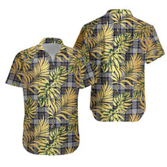 Stewart Dress Blue Tartan Vintage Leaves Hawaiian Shirt