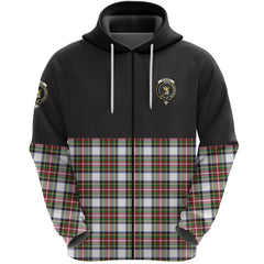 Stewart Dress Modern Clan Half Of Tartan Zipper Hoodie