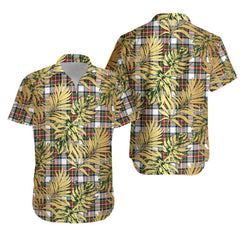 Stewart Dress Modern Tartan Vintage Leaves Hawaiian Shirt