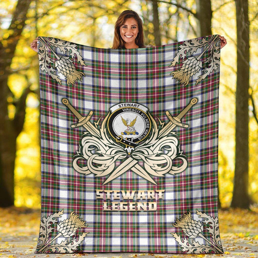 Stewart Dress Modern Tartan Gold Courage Symbol Blanket