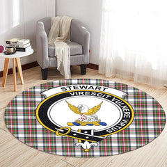 Stewart Dress Modern Tartan Crest Round Rug
