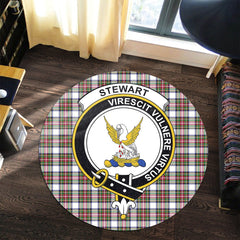 Stewart Dress Modern Tartan Crest Round Rug