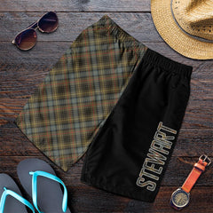 Stewart Hunting Weathered Tartan Crest Men's Short - Cross Style