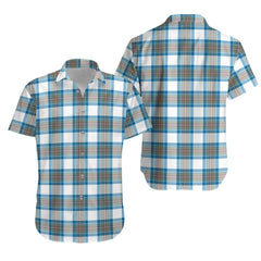 Stewart Muted Blue Tartan Hawaiian Shirt