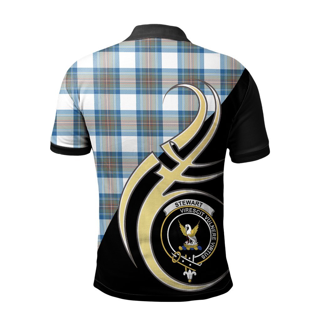 Stewart Muted Blue Tartan Polo Shirt - Believe In Me Style