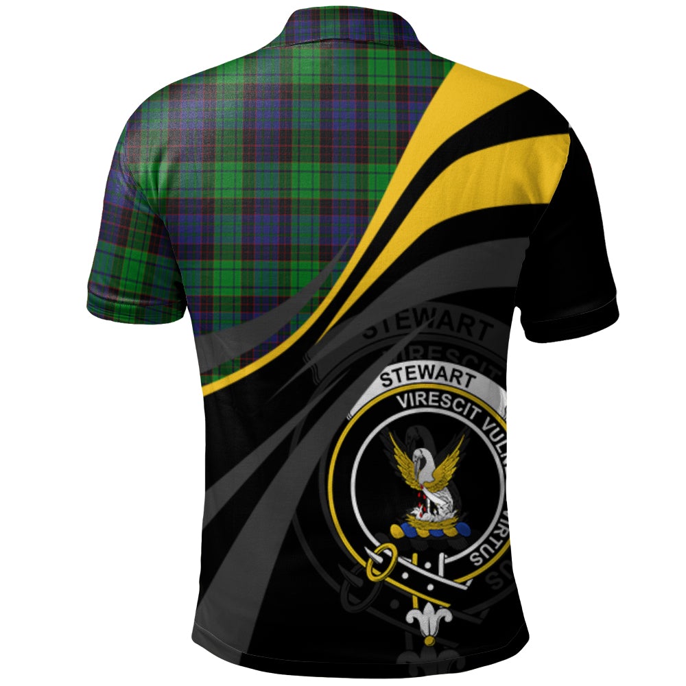 Stewart Old Modern Tartan Polo Shirt - Royal Coat Of Arms Style