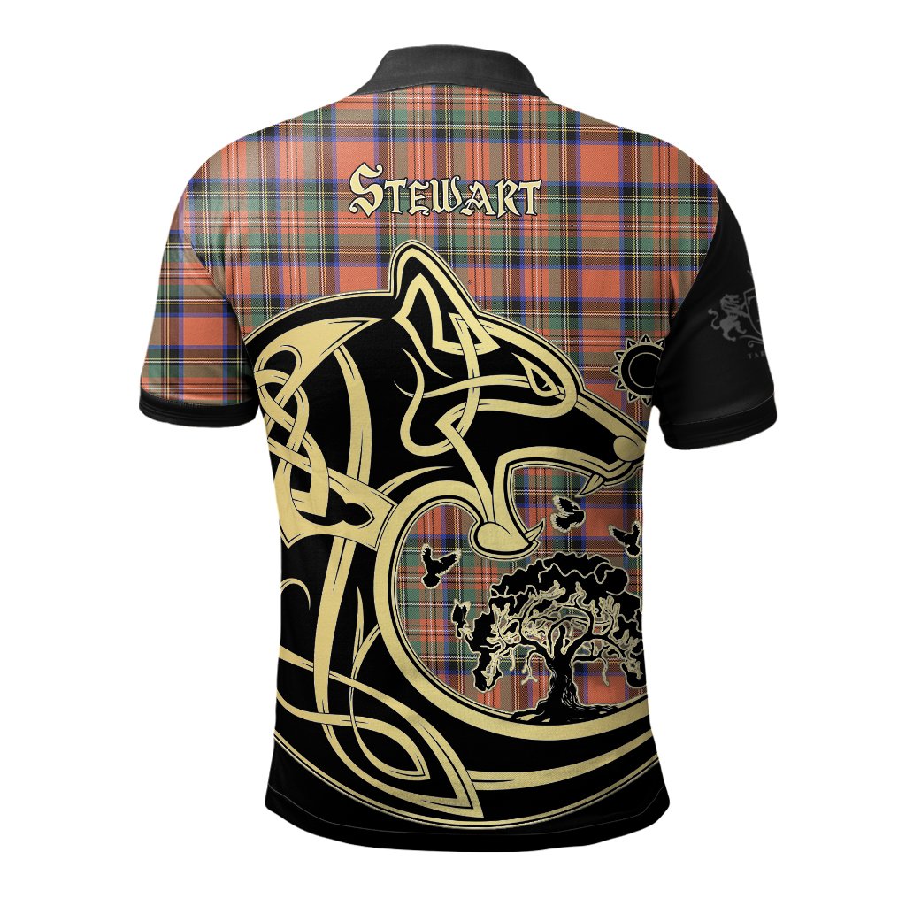 Stewart Royal Ancient Tartan Polo Shirt Viking Wolf