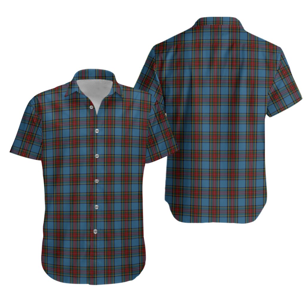 Stewart Royal Blue Tartan Hawaiian Shirt
