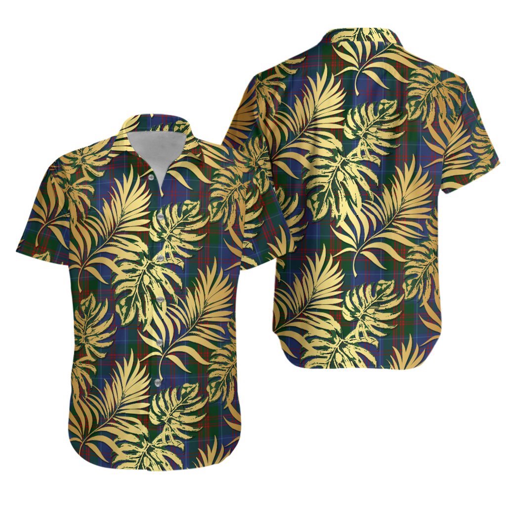 Stewart of Appin 02 Tartan Vintage Leaves Hawaiian Shirt