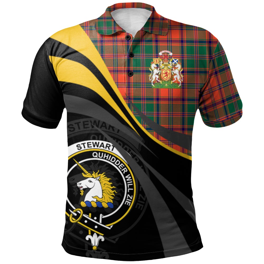 Stewart of Appin Ancient Tartan Polo Shirt - Royal Coat Of Arms Style