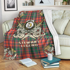 Stewart of Appin Ancient Tartan Gold Courage Symbol Blanket