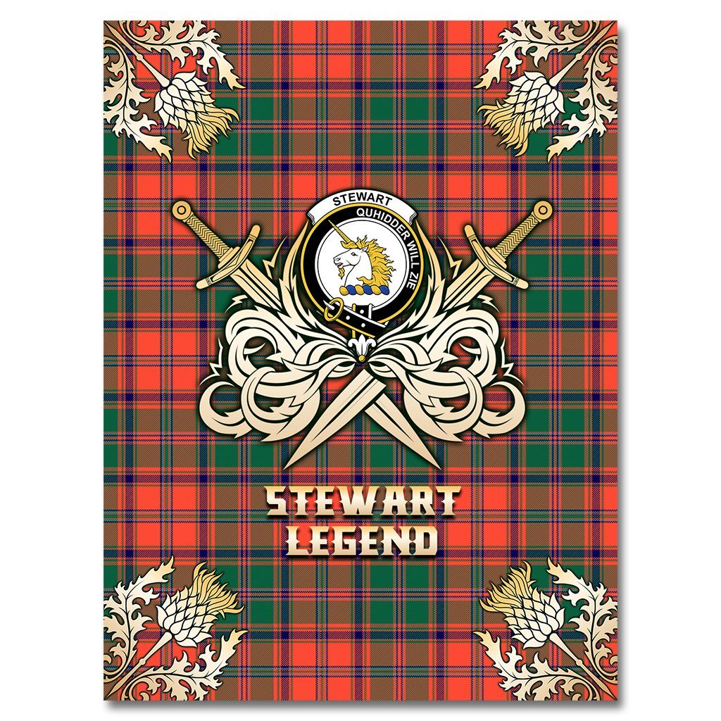 Stewart of Appin Ancient Tartan Gold Courage Symbol Blanket