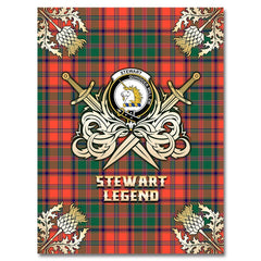 Stewart of Appin Ancient Tartan Gold Courage Symbol Blanket
