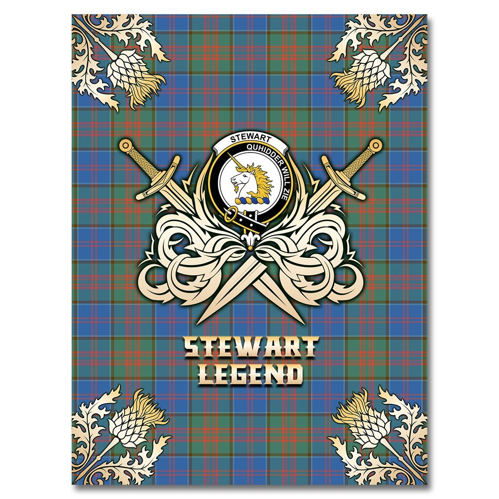 Stewart of Appin Hunting Ancient Tartan Gold Courage Symbol Blanket