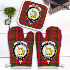Stewart Of Appin Modern Tartan Crest Oven Mitt And Pot Holder (2 Oven Mitts + 1 Pot Holder)