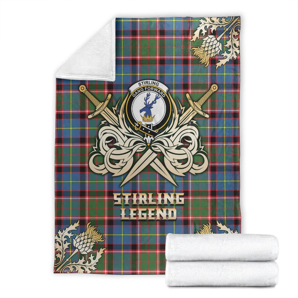 Stirling Bannockburn Tartan Gold Courage Symbol Blanket