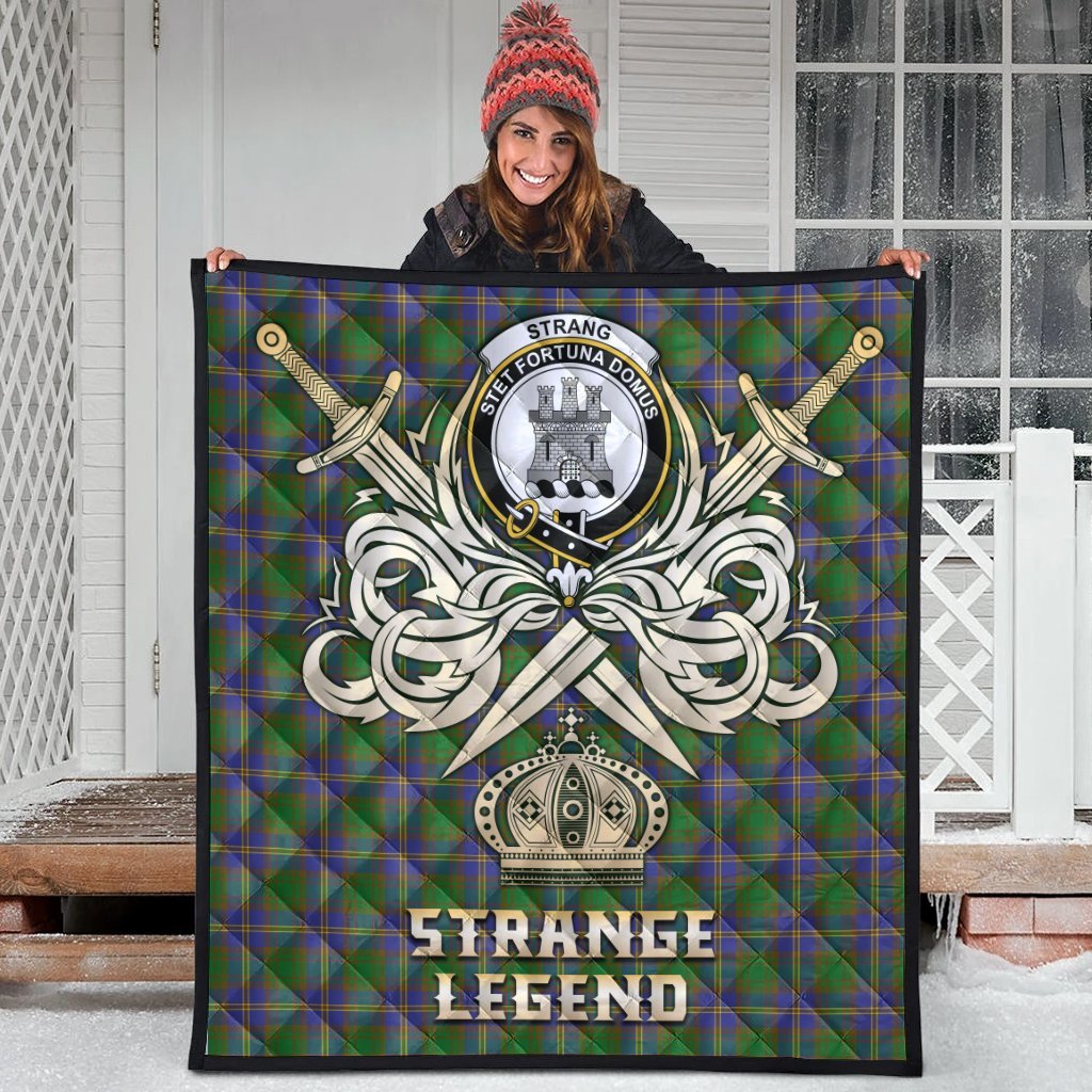 Strange of Balkaskie Tartan Crest Legend Gold Royal Premium Quilt