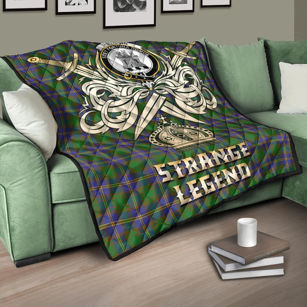 Strange of Balkaskie Tartan Crest Legend Gold Royal Premium Quilt