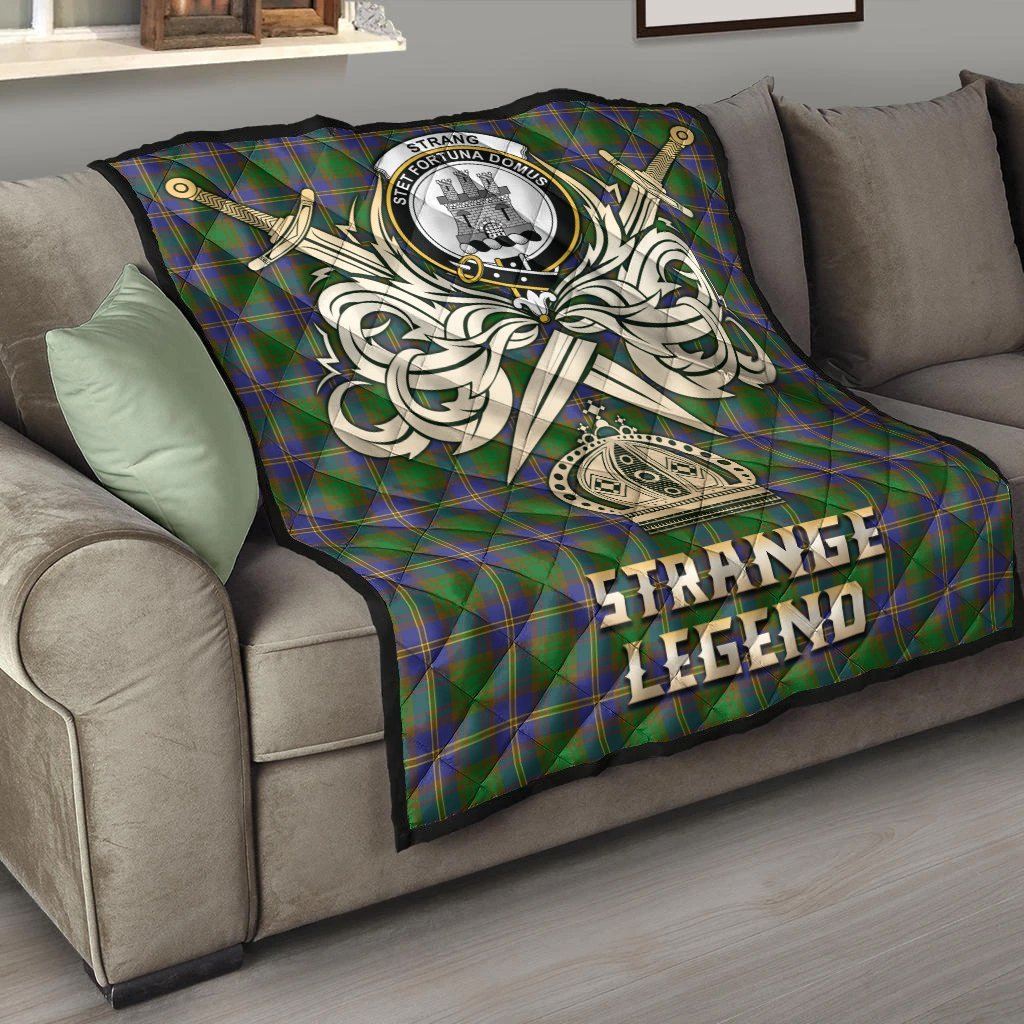 Strange of Balkaskie Tartan Crest Legend Gold Royal Premium Quilt