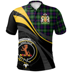 Sutherland Modern Tartan Polo Shirt - Royal Coat Of Arms Style