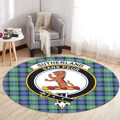 Sutherland Old Ancient Tartan Crest Round Rug