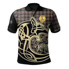 Sutherland Weathered Tartan Polo Shirt Viking Wolf