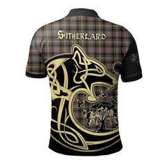 Sutherland Weathered Tartan Polo Shirt Viking Wolf
