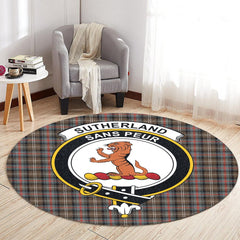 Sutherland Weathered Tartan Crest Round Rug