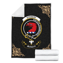 Sydserf (or Sideserf) Crest Tartan Premium Blanket Black