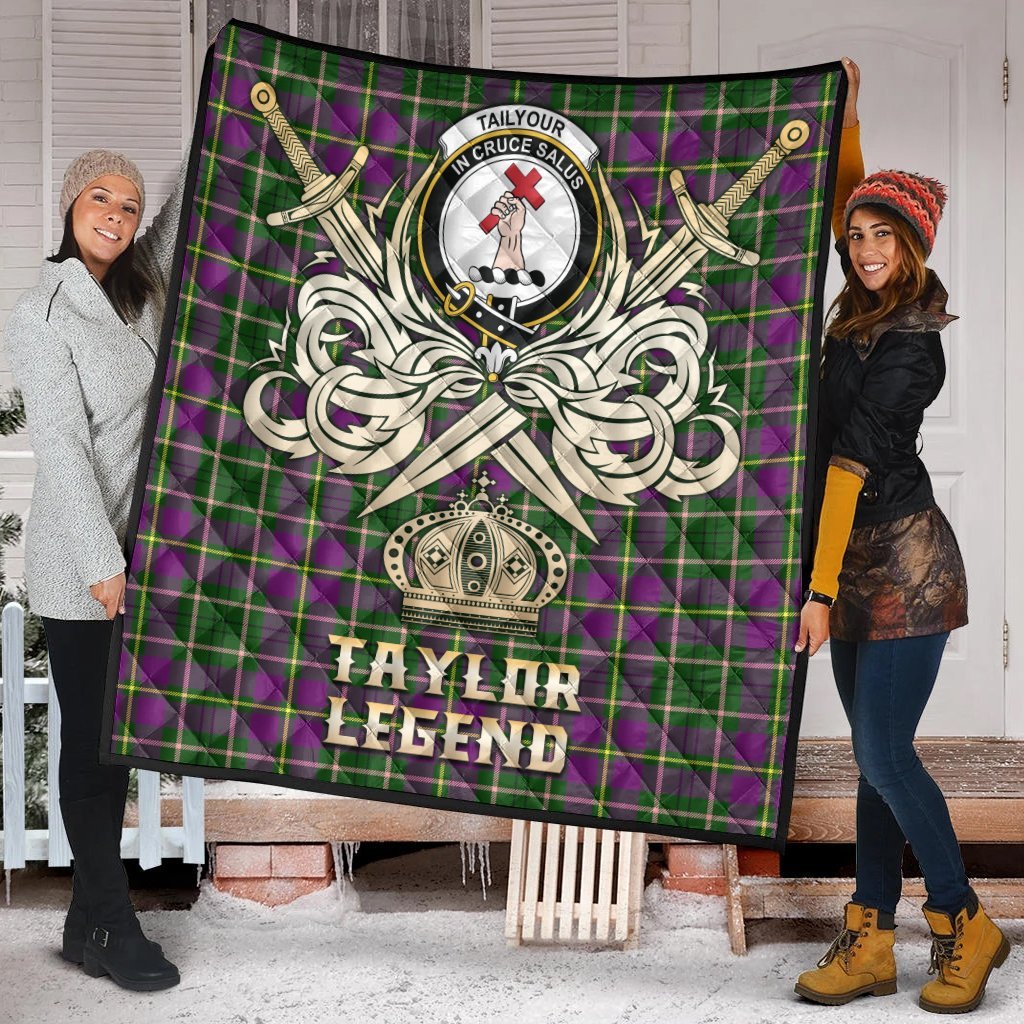 Taylor Tartan Crest Legend Gold Royal Premium Quilt