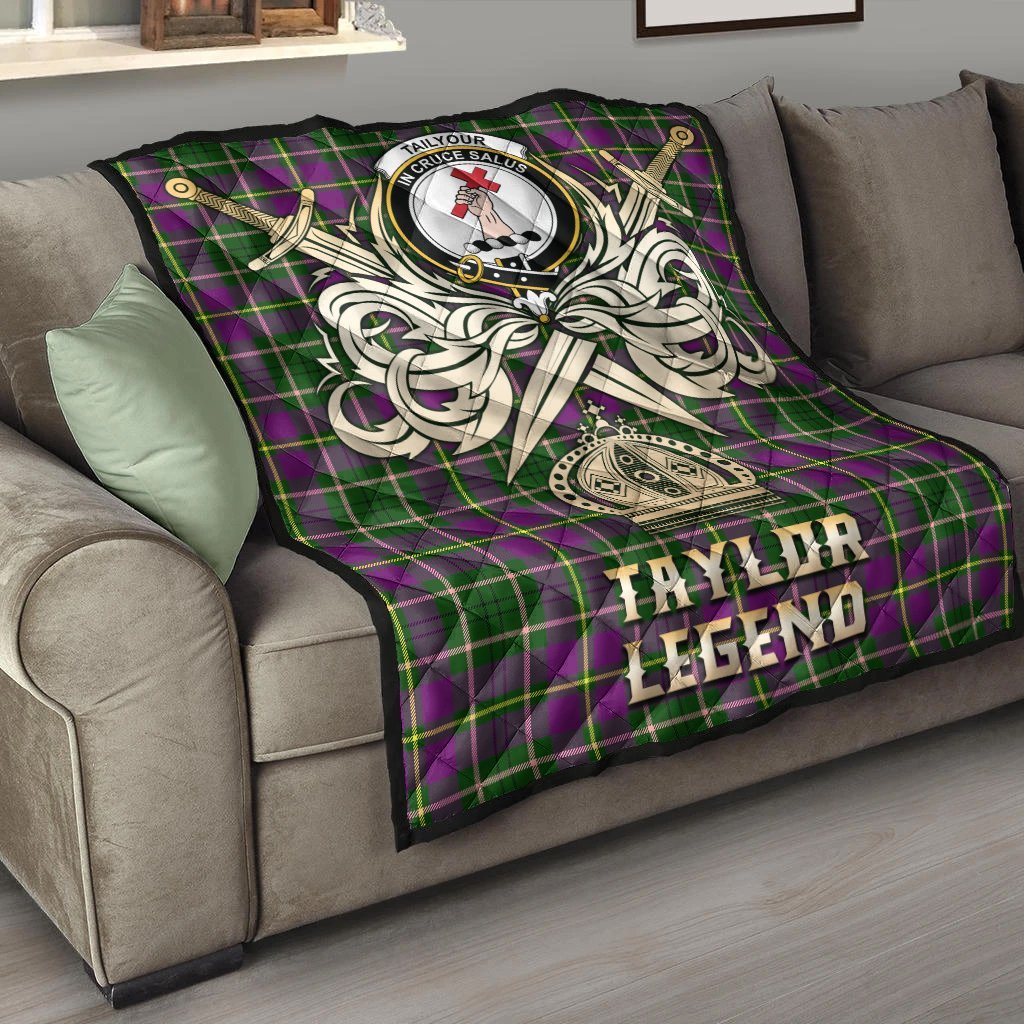 Taylor Tartan Crest Legend Gold Royal Premium Quilt