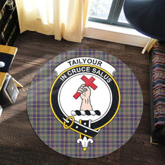 Taylor Weathered Tartan Crest Round Rug