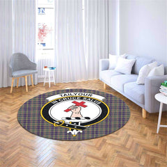Taylor Weathered Tartan Crest Round Rug
