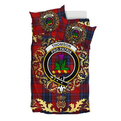 Thompson 02 Tartan Crest Bedding Set - Golden Thistle Style