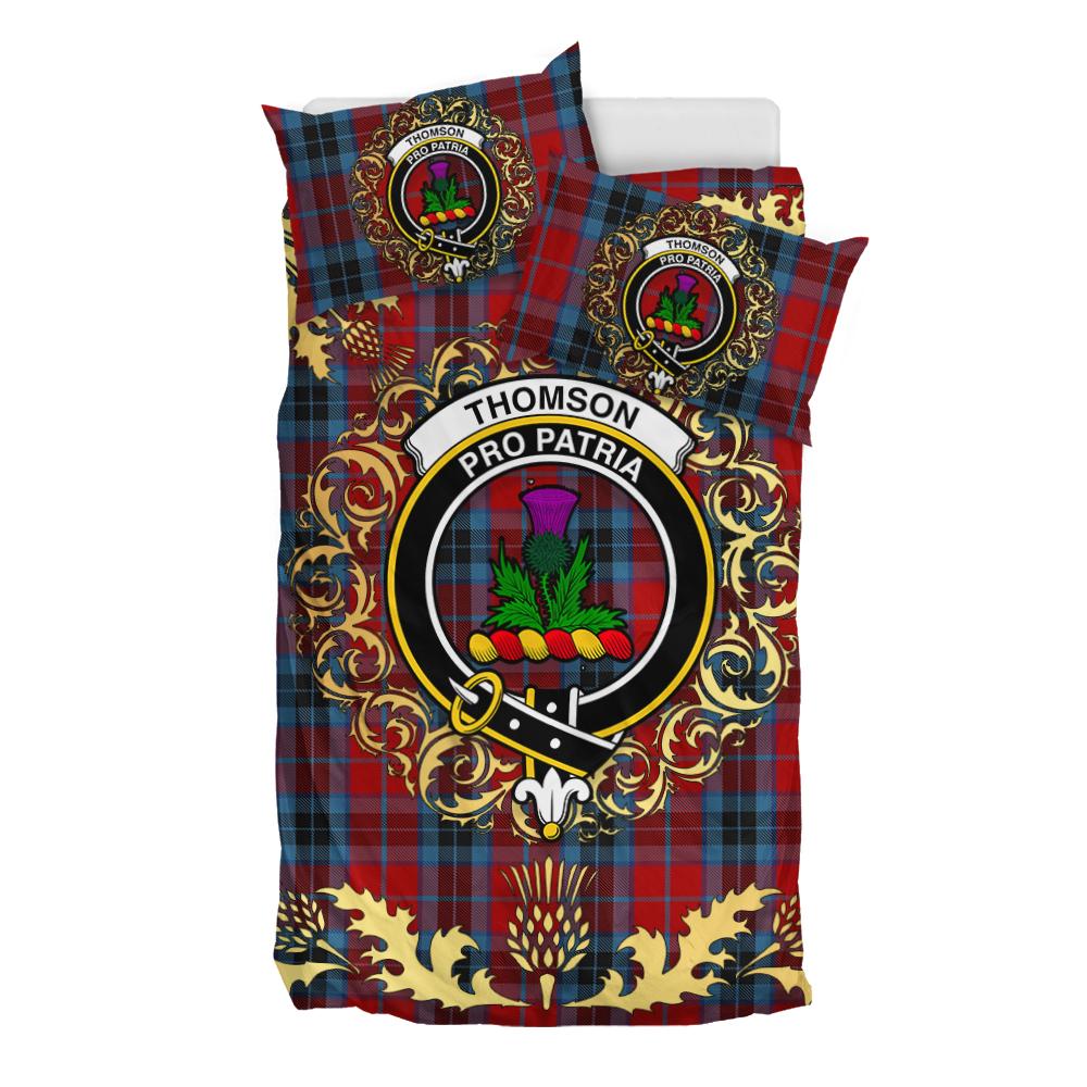 Thompson 03 Tartan Crest Bedding Set - Golden Thistle Style