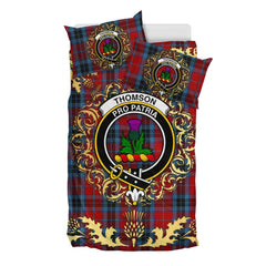 Thompson 03 Tartan Crest Bedding Set - Golden Thistle Style