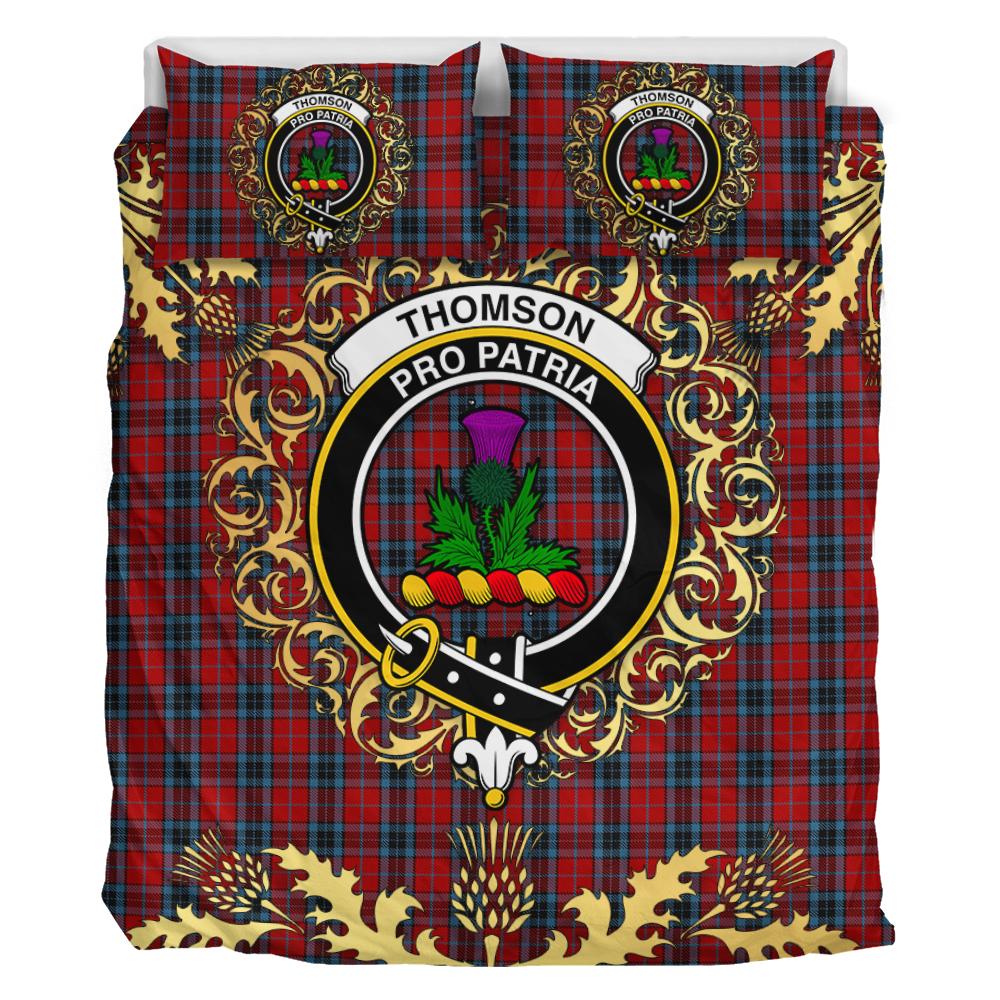 Thompson 04 Tartan Crest Bedding Set - Golden Thistle Style