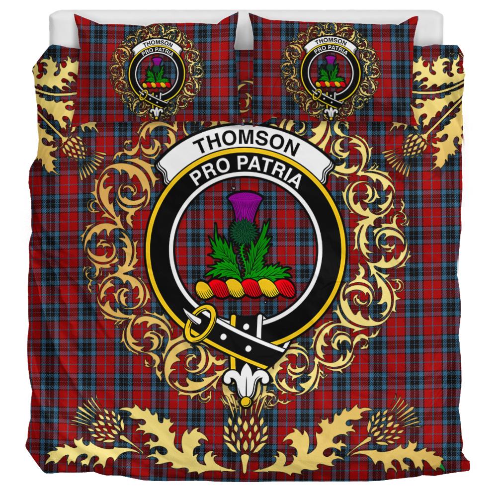 Thompson 04 Tartan Crest Bedding Set - Golden Thistle Style