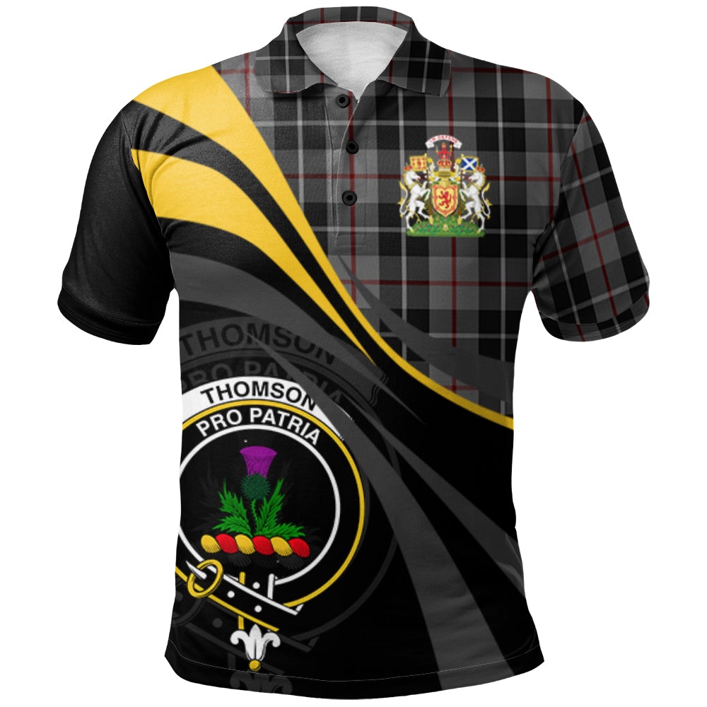 Thompson Grey Tartan Polo Shirt - Royal Coat Of Arms Style