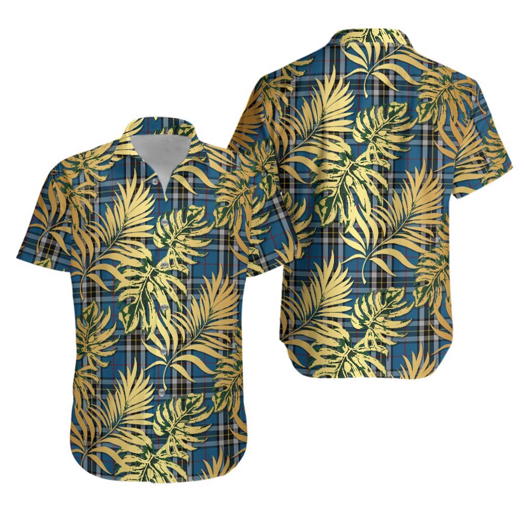 Thomson Dress Blue Tartan Vintage Leaves Hawaiian Shirt
