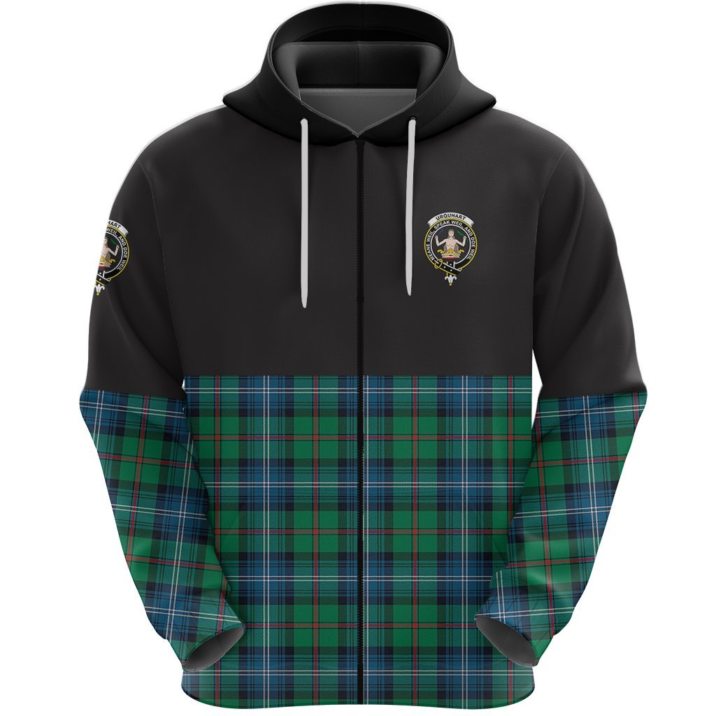 Urquhart Ancient Clan Half Of Tartan Zipper Hoodie