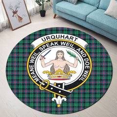Urquhart Broad Red Ancient Tartan Crest Round Rug