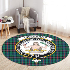 Urquhart Broad Red Ancient Tartan Crest Round Rug
