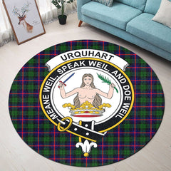 Urquhart Modern Tartan Crest Round Rug